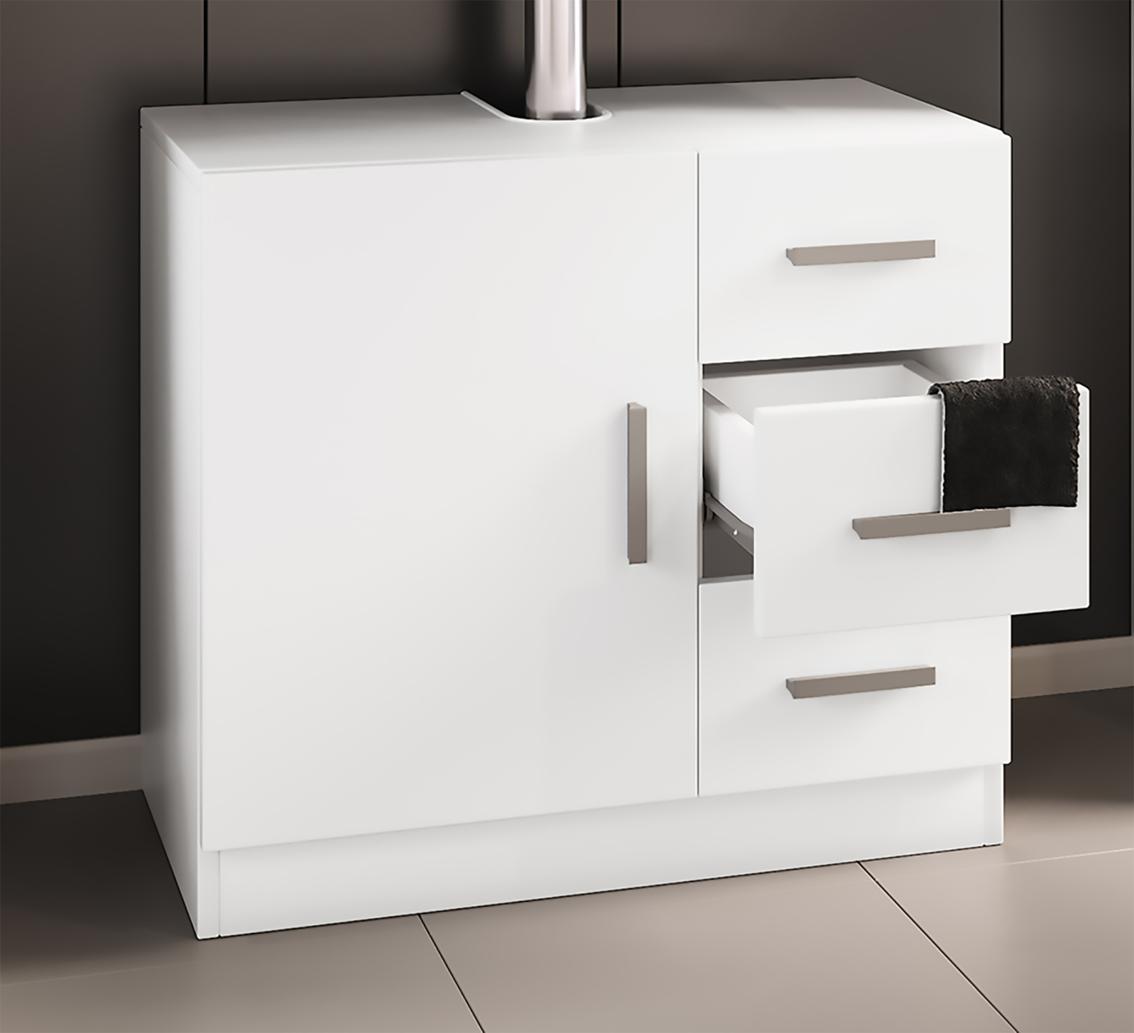Waschbeckenunterschrank ZALO XL - weiß - 63 cm
