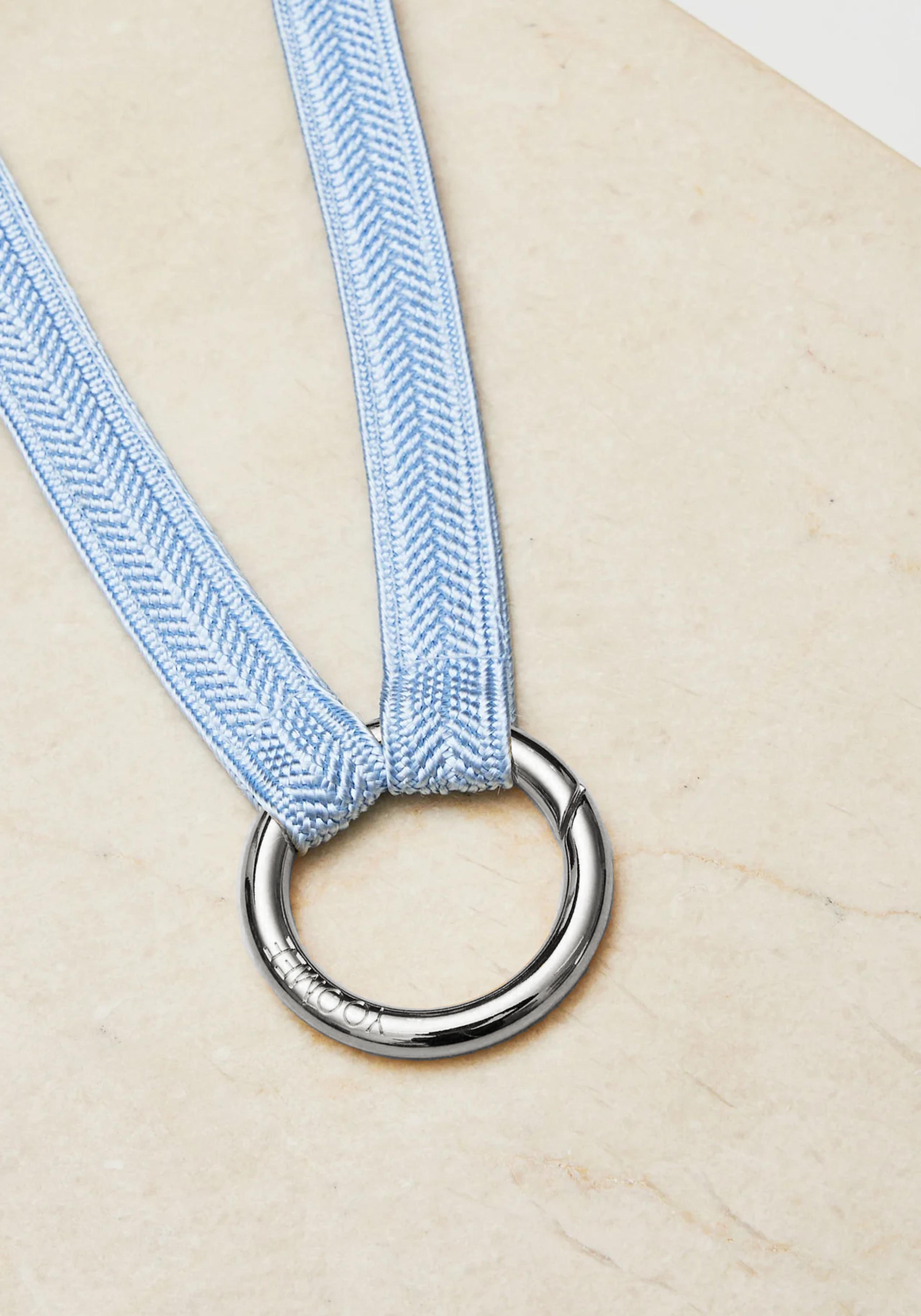 YOOMEE Schlüsselband Keychain Zahra Aquamarine Silver