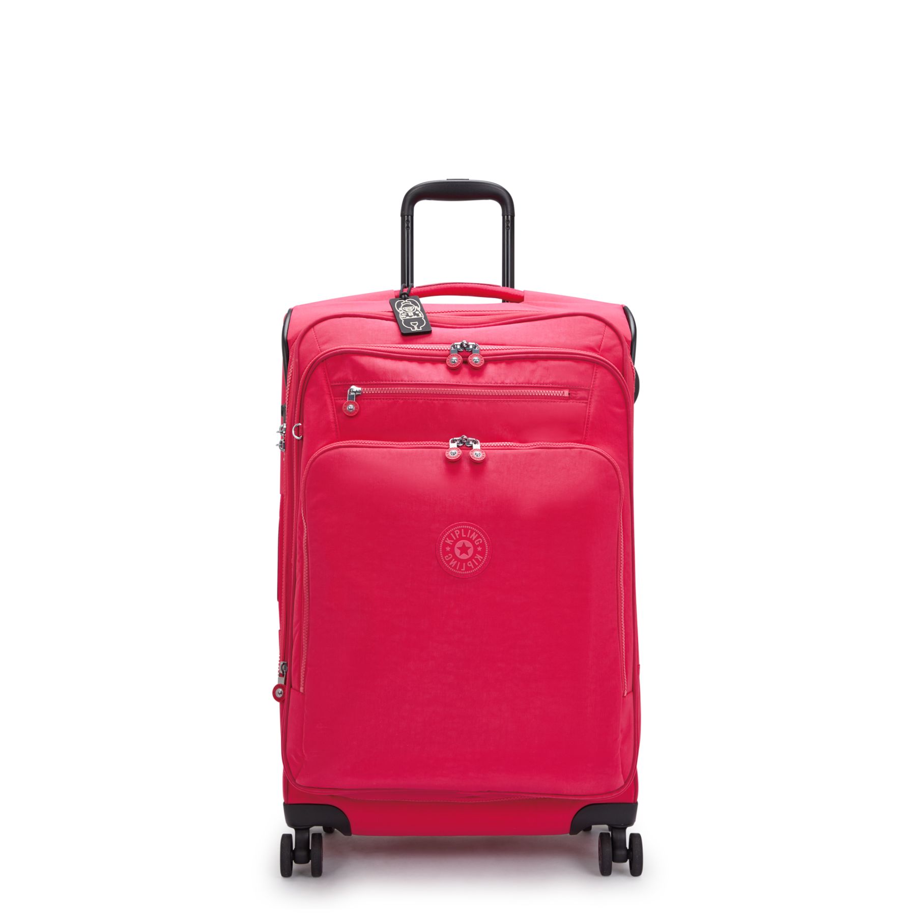 NEW YOURI SPIN M Valise Extensible à Roulettes de Taille Moyenne avec Poignée Télescopique - Confetti Pink