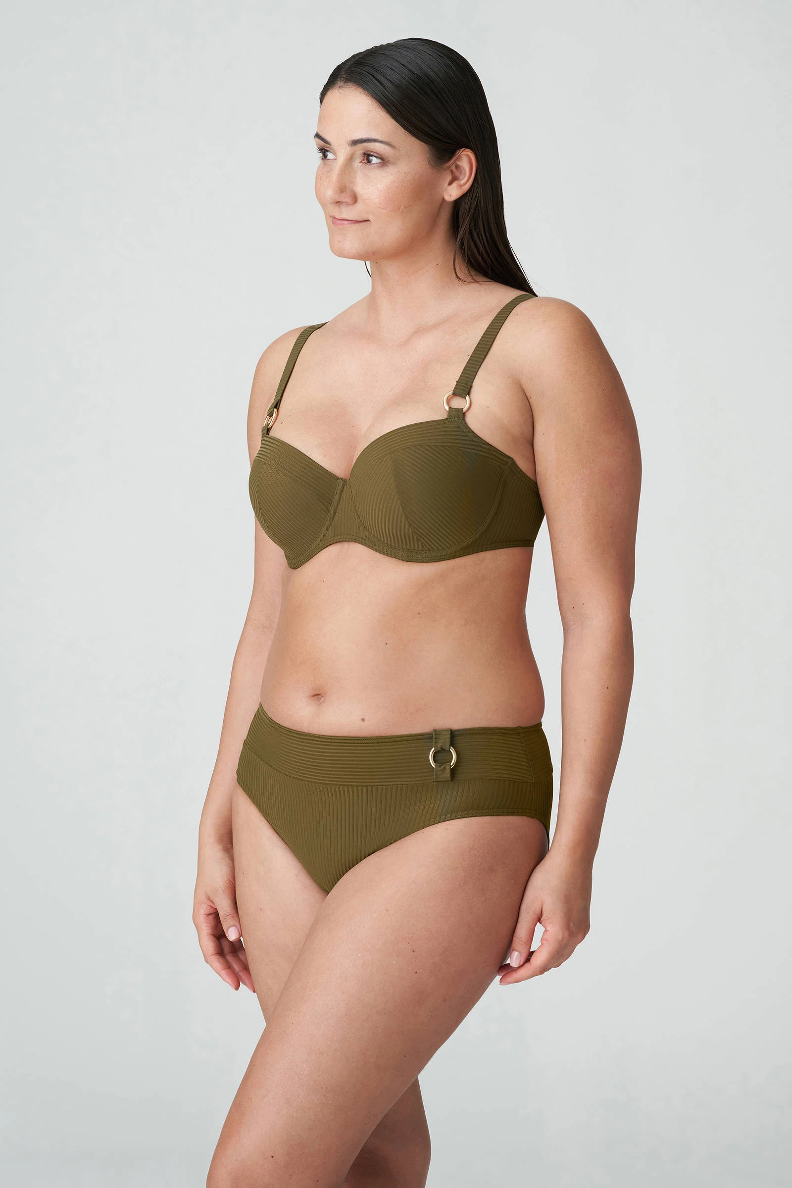 PrimaDonna bikinibroekje Sahara met ribstructuur olijfgroen