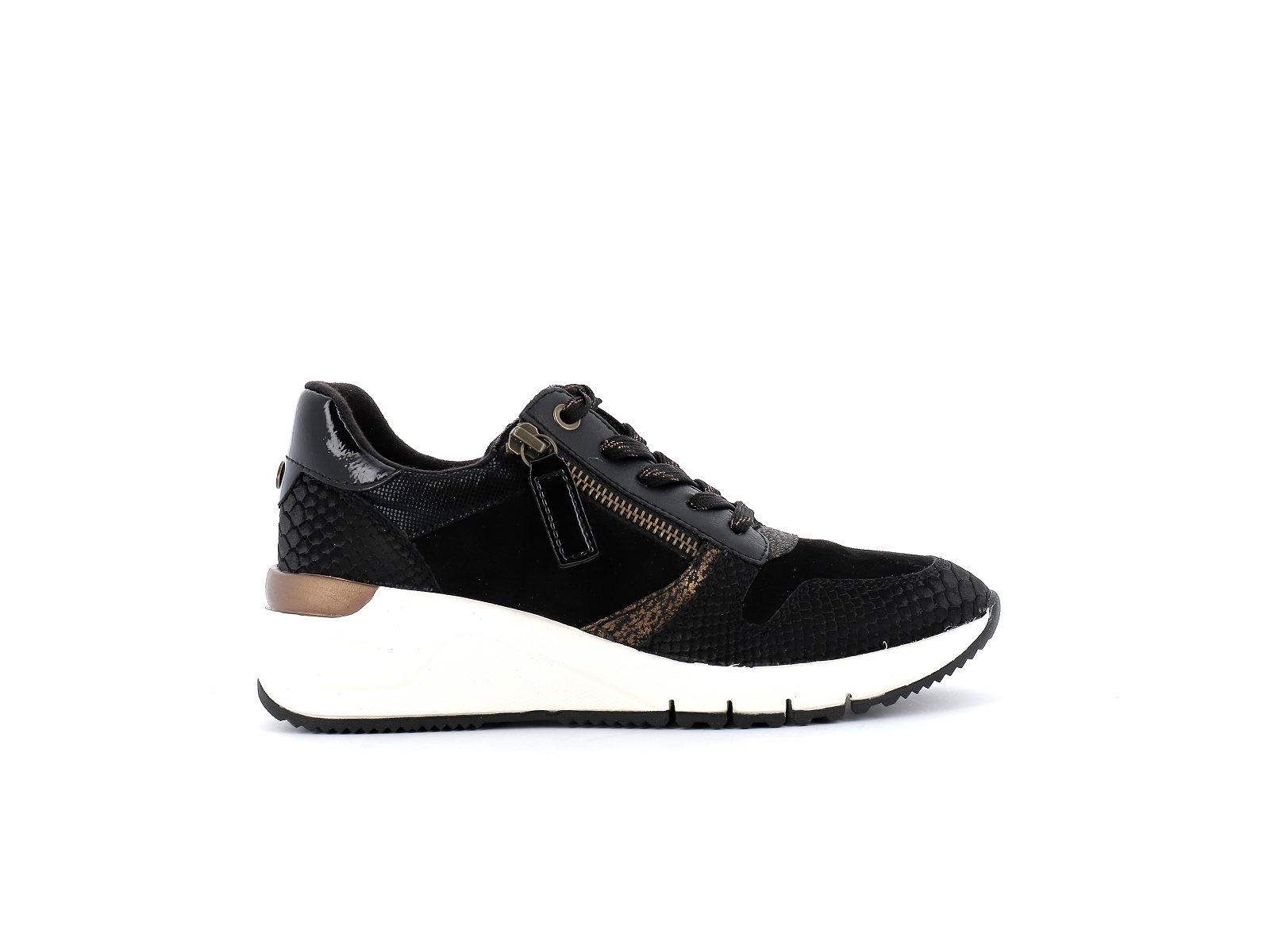 Tamaris-23702 Matières combinées Noir Bronze