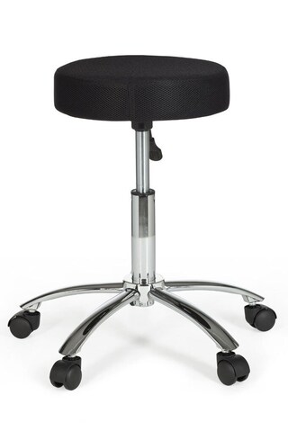 Drehhocker 55 cm chromfarbig/ schwarz