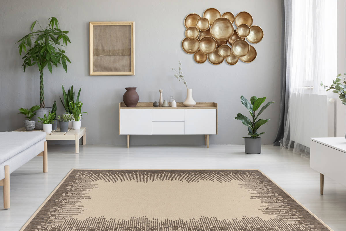 Outdoor-Kurzflorteppich SPLASH 900 - creme-braun - 80x150 cm