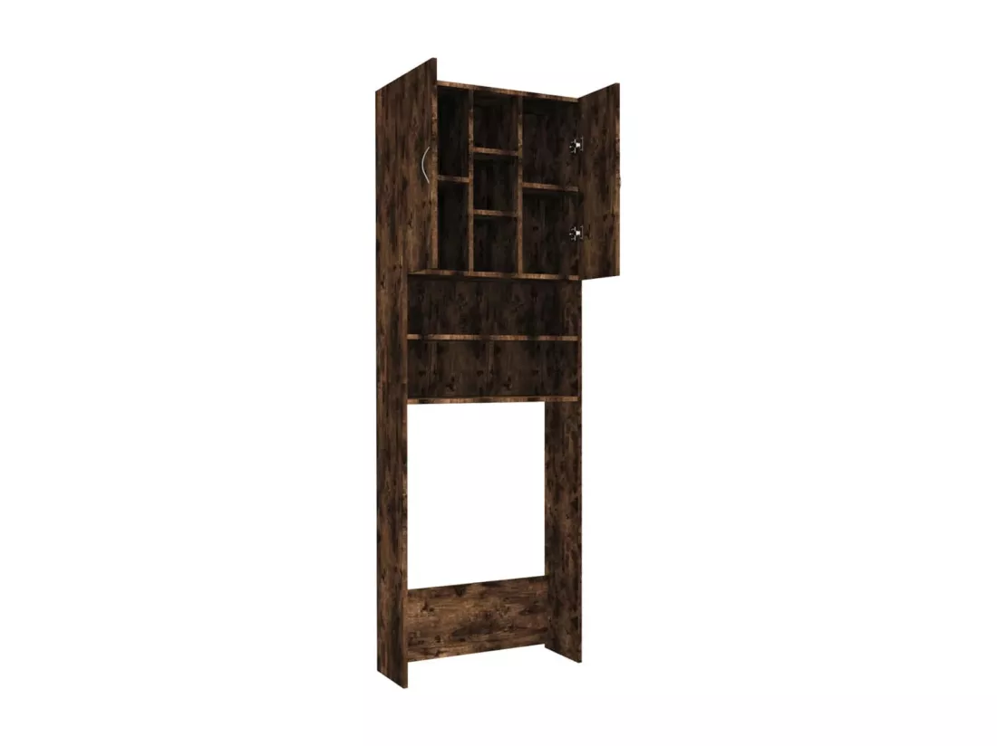Meuble pour machine à laver Chêne fumé 64x25,5x190 cm