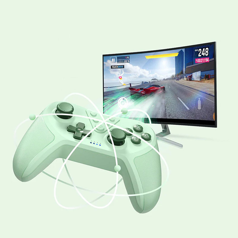 Kabelloser Bluetooth 5.0 Wireless Grip Game Controller für Nintendo Switch / Switch 2 / Windows (T37 / VG-M019) - Grün