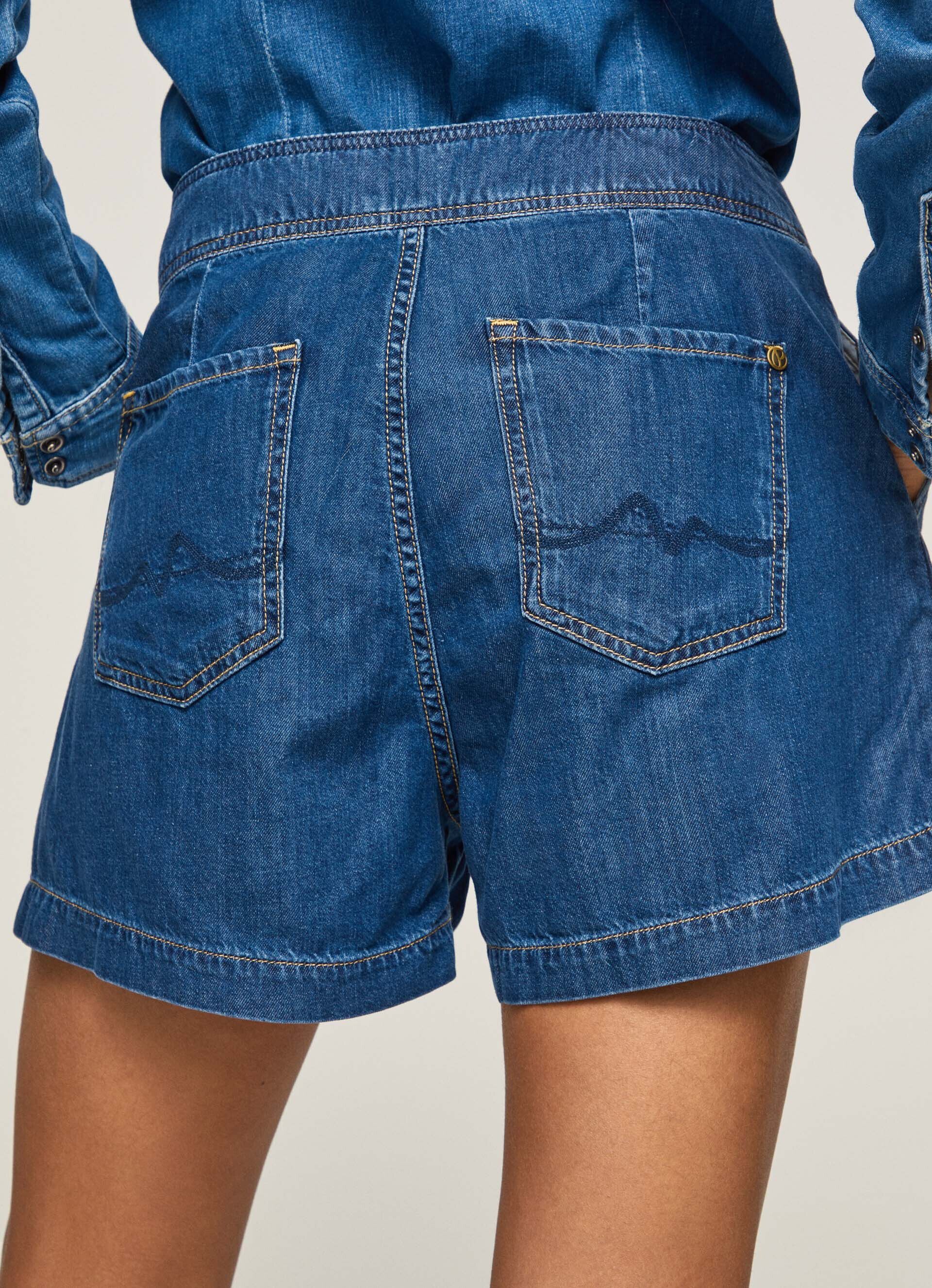 CALÇA JEANS CURTA FLARE - jeans