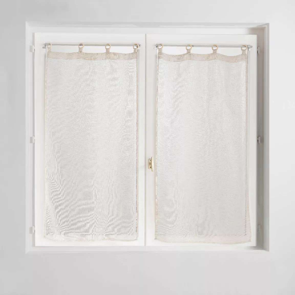 Paire de voilages tissés œillets bois (60 x 160 cm) Minalisa Beige