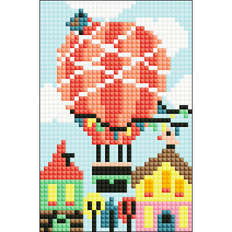 Diamond art luftballon lærred - 10x15 cm
