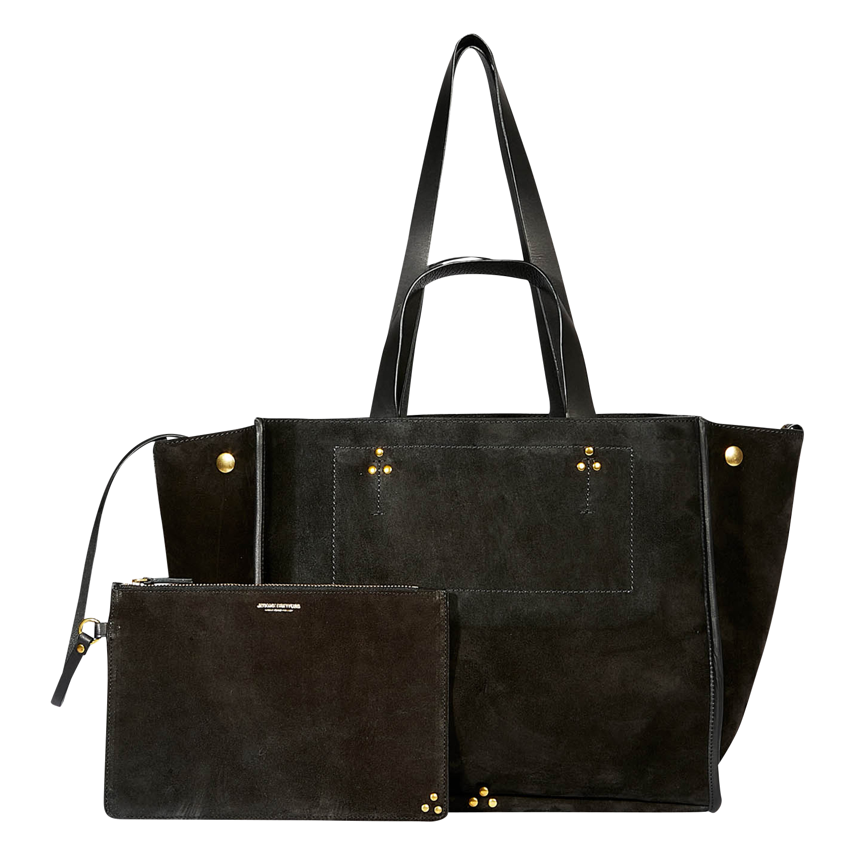 LEON M - Sac cabas en cuir velours | Noir