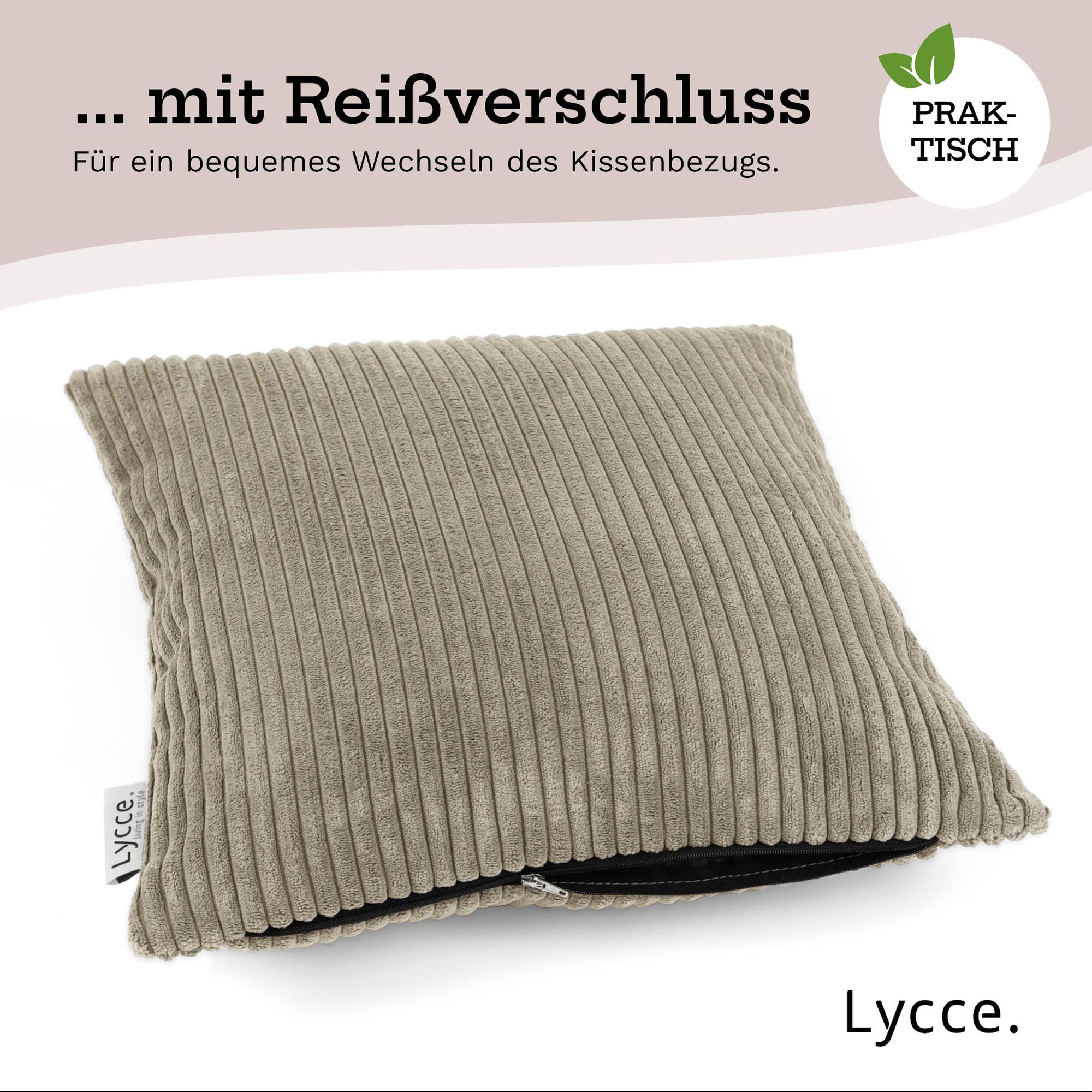 Lycce Kissenbezug aus trendigem Cordstoff (40 x 40 cm)