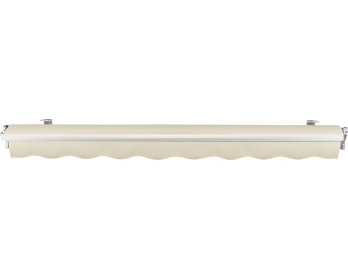 SOLUNA knikarmscherm Concept 3x2, doekdesign 6610, frame zilver E6EV1 geanodiseerd, aandrijving rechts inclusief slinger