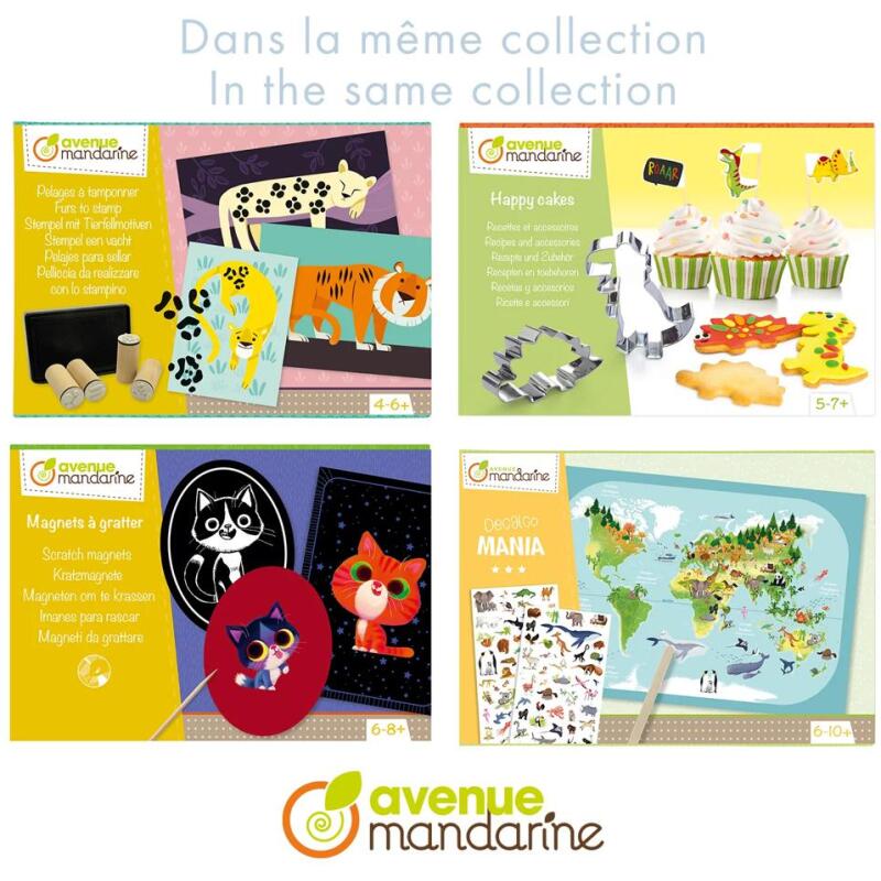 Boîte créative, Mandala animaux à gratter - Multicolore