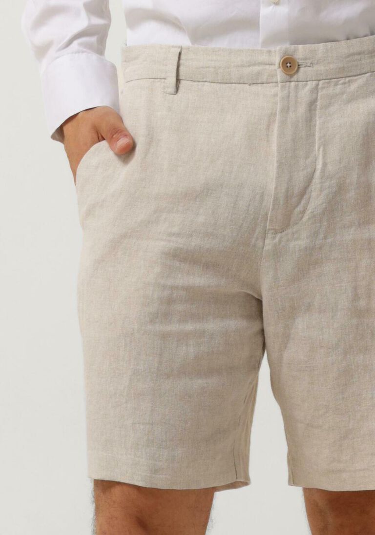 SELECTED HOMME beige selected homme korte broek slhregular-mads linen shorts noos
