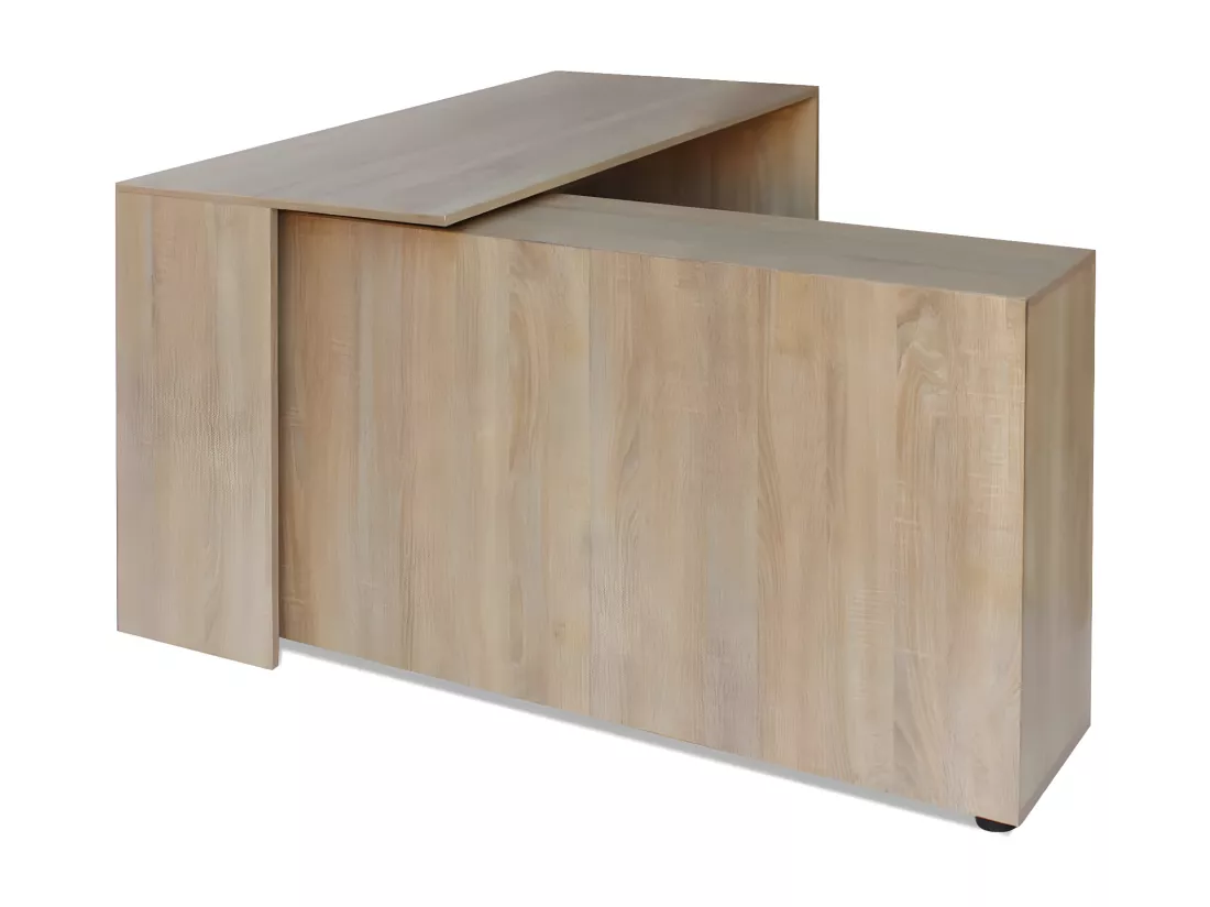 Bureau d'angle 4 étagères chêne
