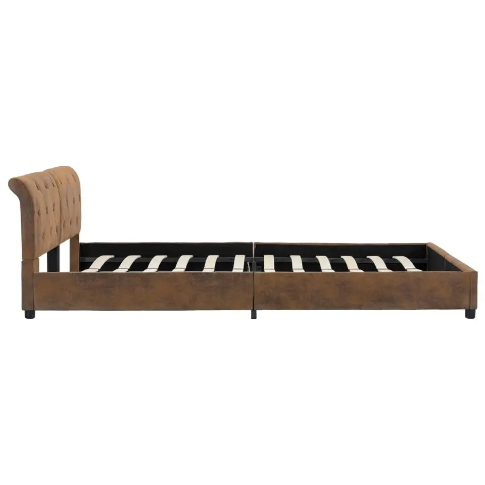 vidaXL - Tweepersoonbed - Bruin - Kunstsuède - 160x200 cm