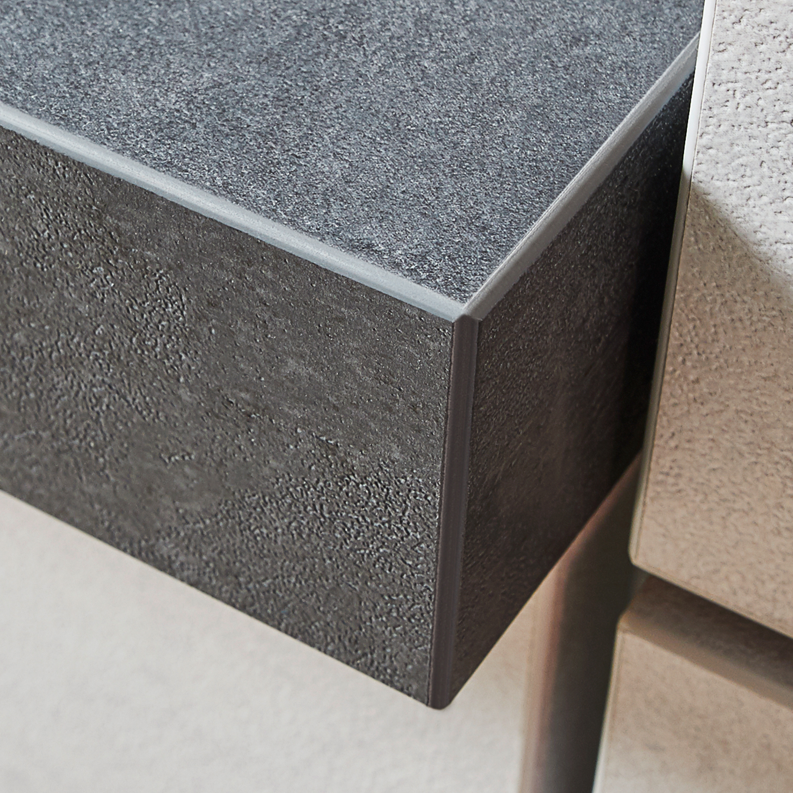 Küchenblock - Beton-weißgrau- mit E-Geräten - 220 cm