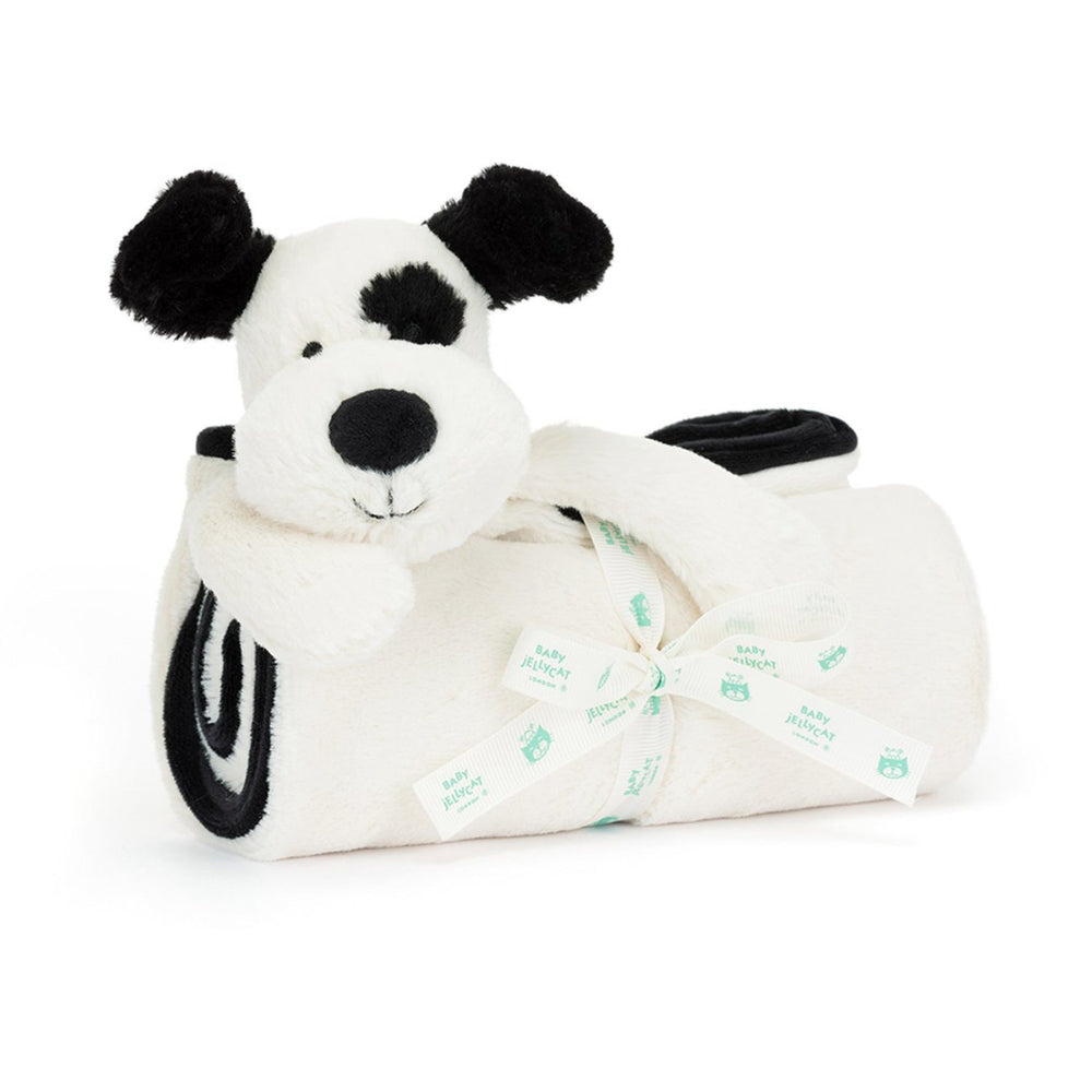 Køb Jellycat Bashful Sort & Creme Hvalp Nussetæppe