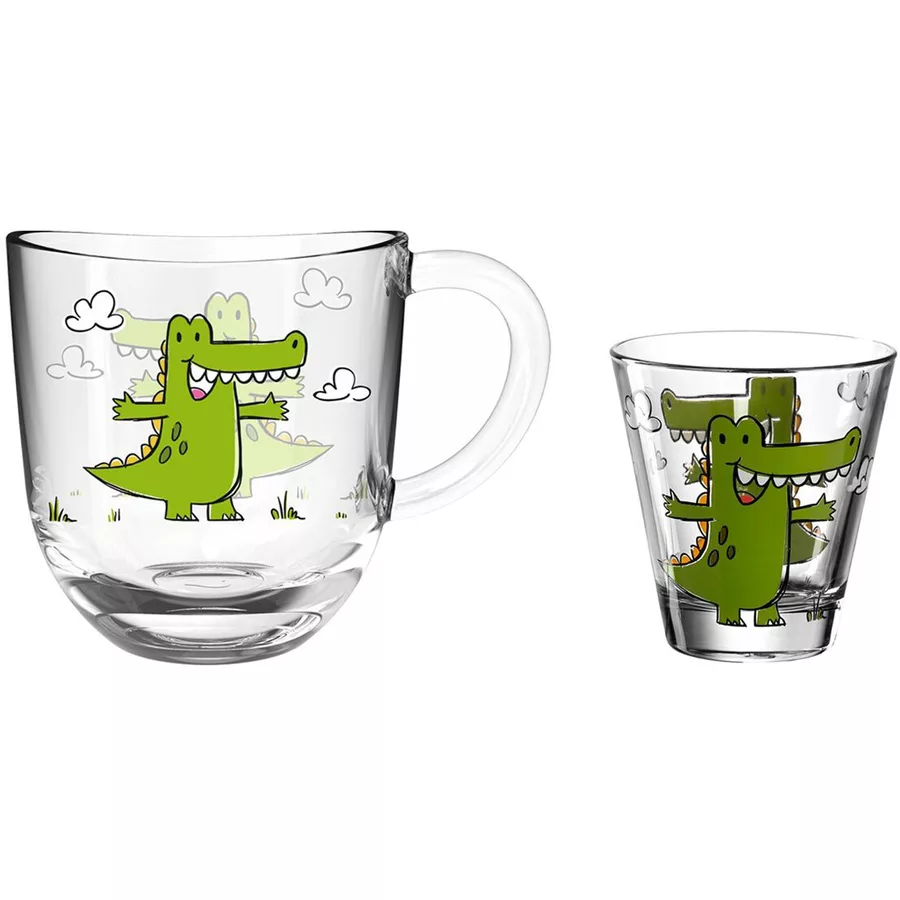 Leonardo Kindertasse und Trinkglas Bambini 2er Set grün