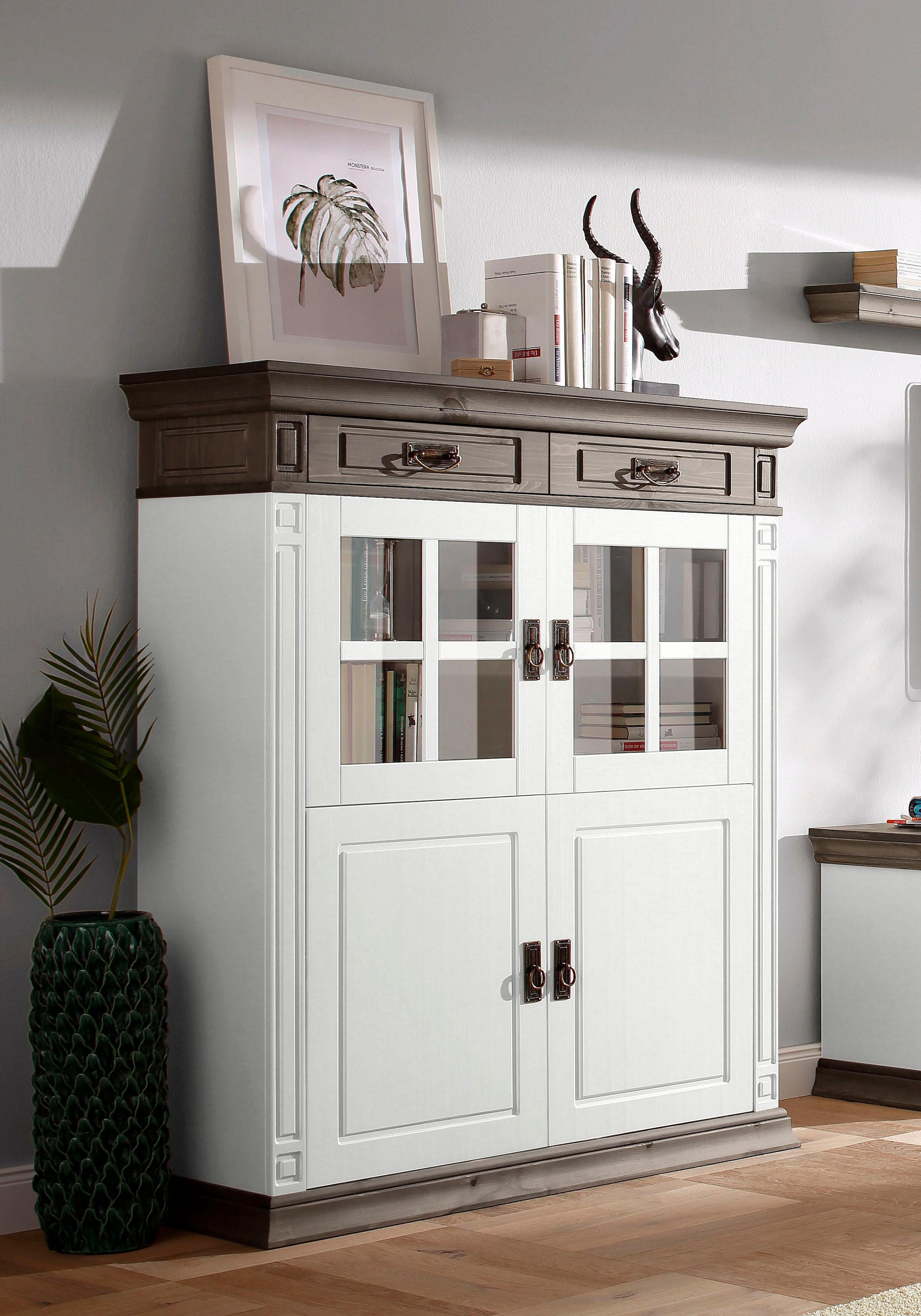 Home affaire Highboard »Vinales« Vitrine, Breite 112 cm