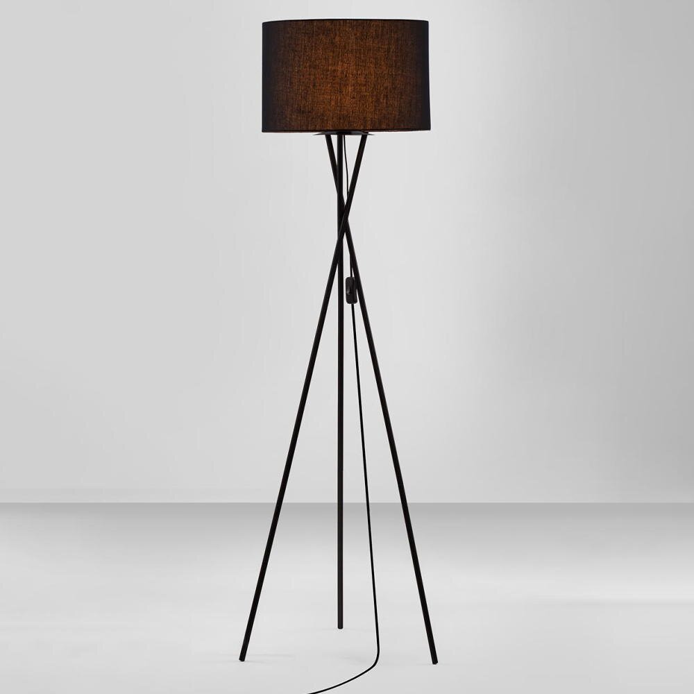 Retro vloerlamp in zwart E27