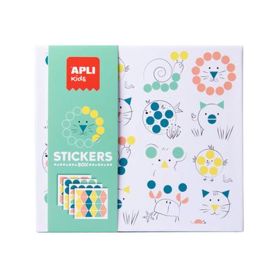 Apli Kids - Boîte de gommettes géométriques - animaux