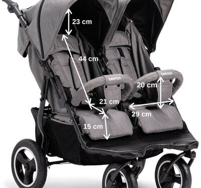 Beemoo Swing Søskenvogn, Grey Melange