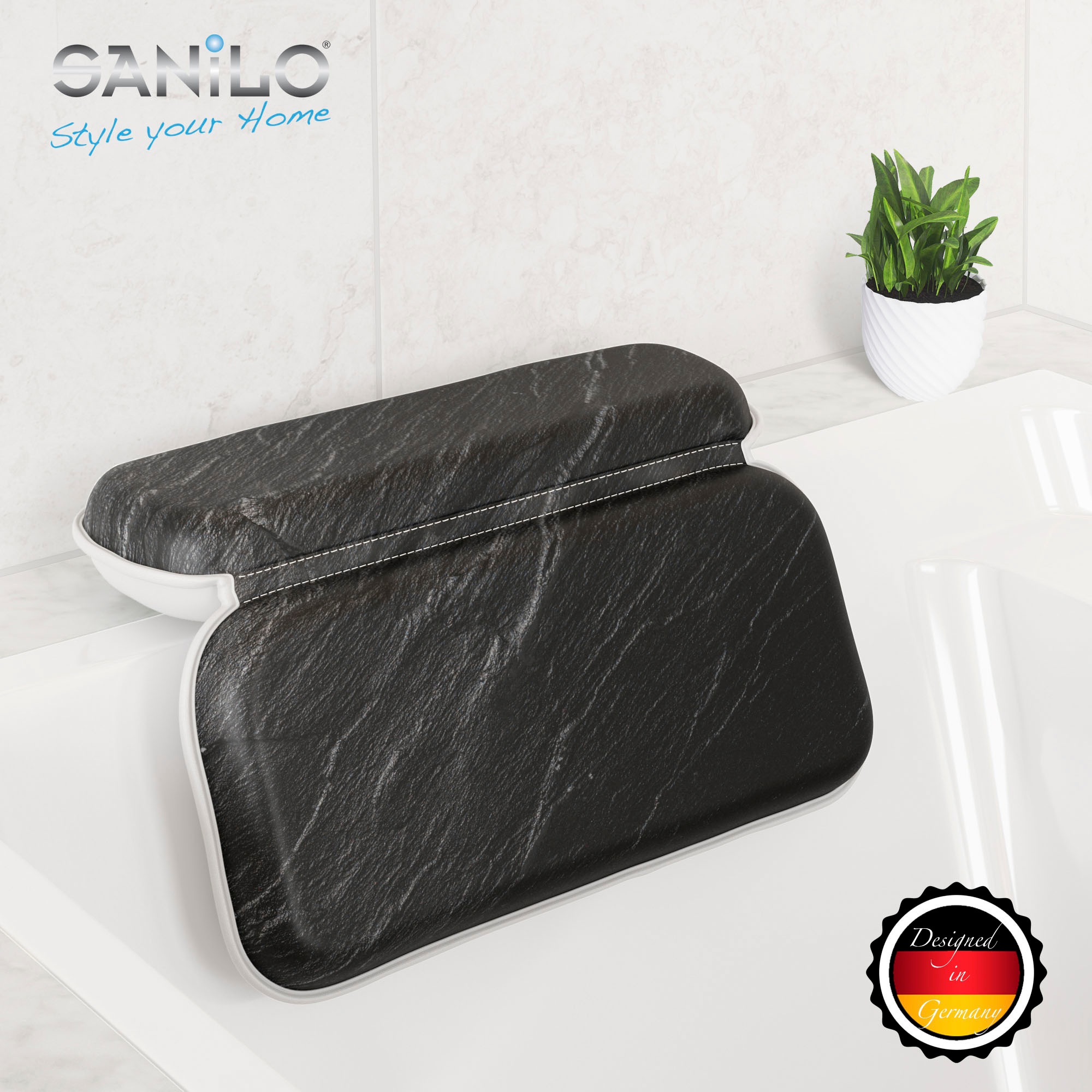 Sanilo Nackenkissen »Badewannenkissen Granit« bequem, rutschfest, kräftige Farben, mit 7 starken Saugnäpfen