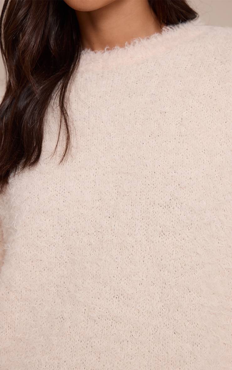 Crème Synthétiquell Oversize En Maille Peluche Pour Grande Taille