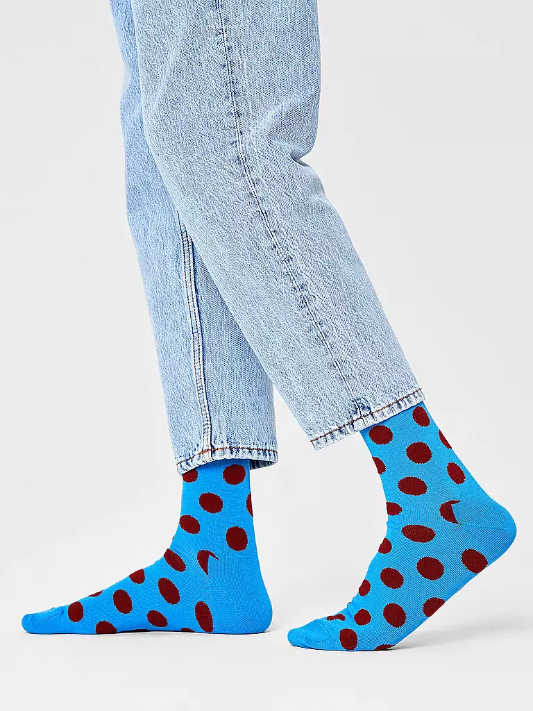 HAPPY SOCKS Herren Socken BIG DOT light blue hellblau