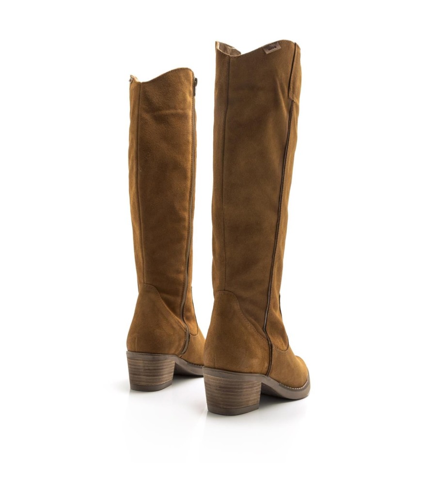 Botas Mustang Teo em couro marrom - Salto de 5 cm -