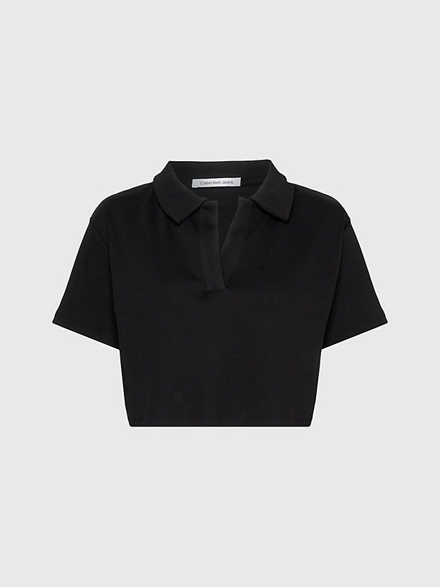 Camisa polo canelada de corte relaxado