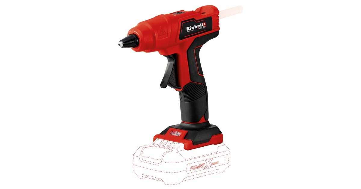 EINHELLAccu Lijmpistool TE-CG 18 Li - Solo  (Rood/zwart, Accu en oplader niet inbegrepen)