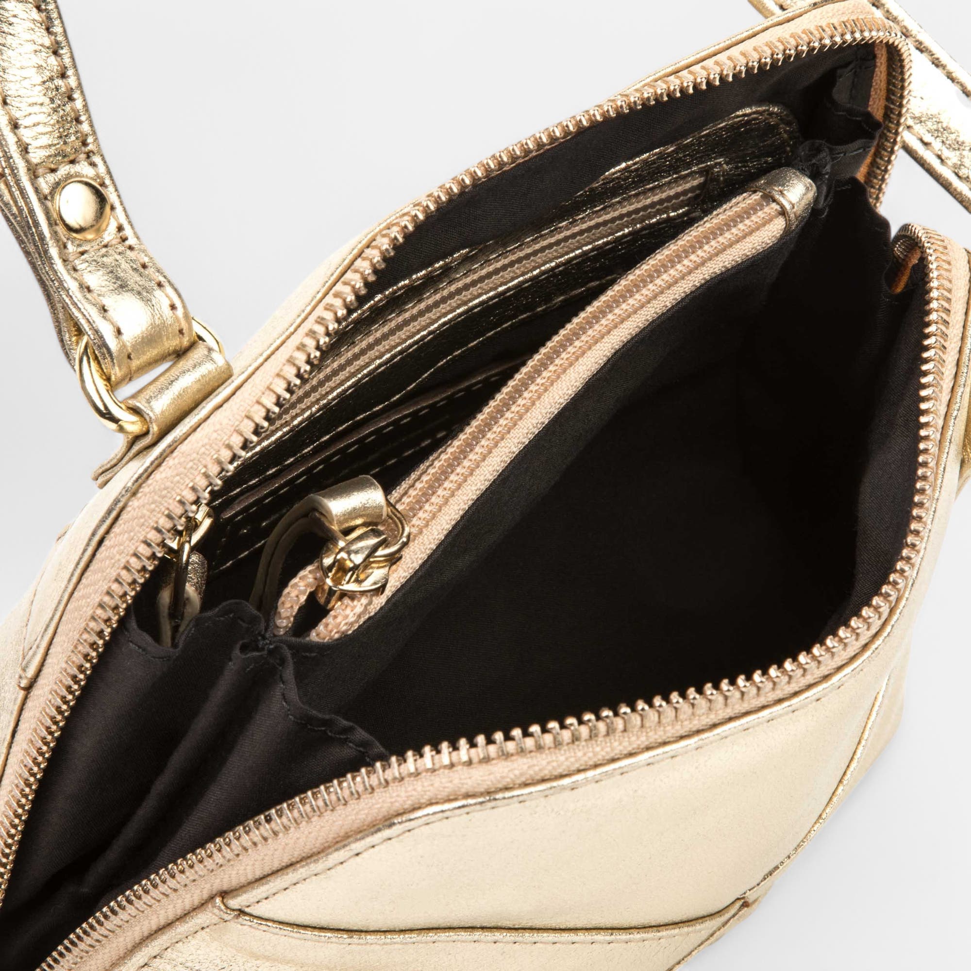 Sac bandoulière en cuir or