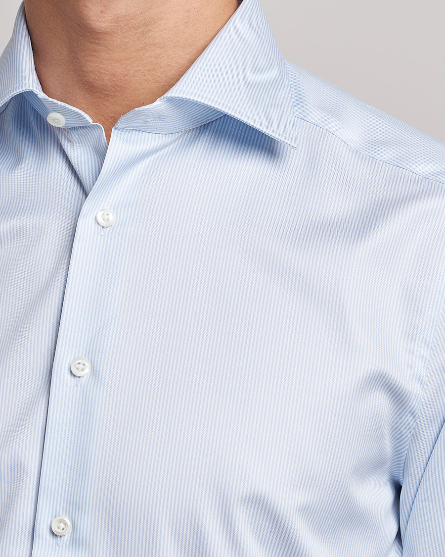 Stenströms Slimline Thin Stripe Shirt White/Blue