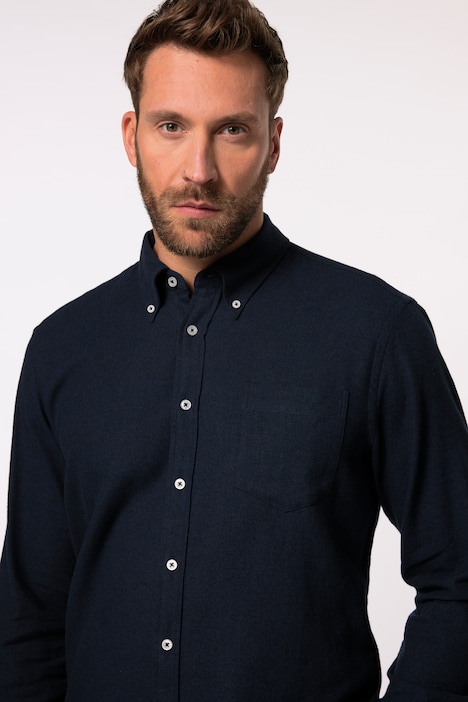 JP 1880 Flanellhemd, Langarm, Buttondown-Kragen, Modern Fit, bis 8 XL