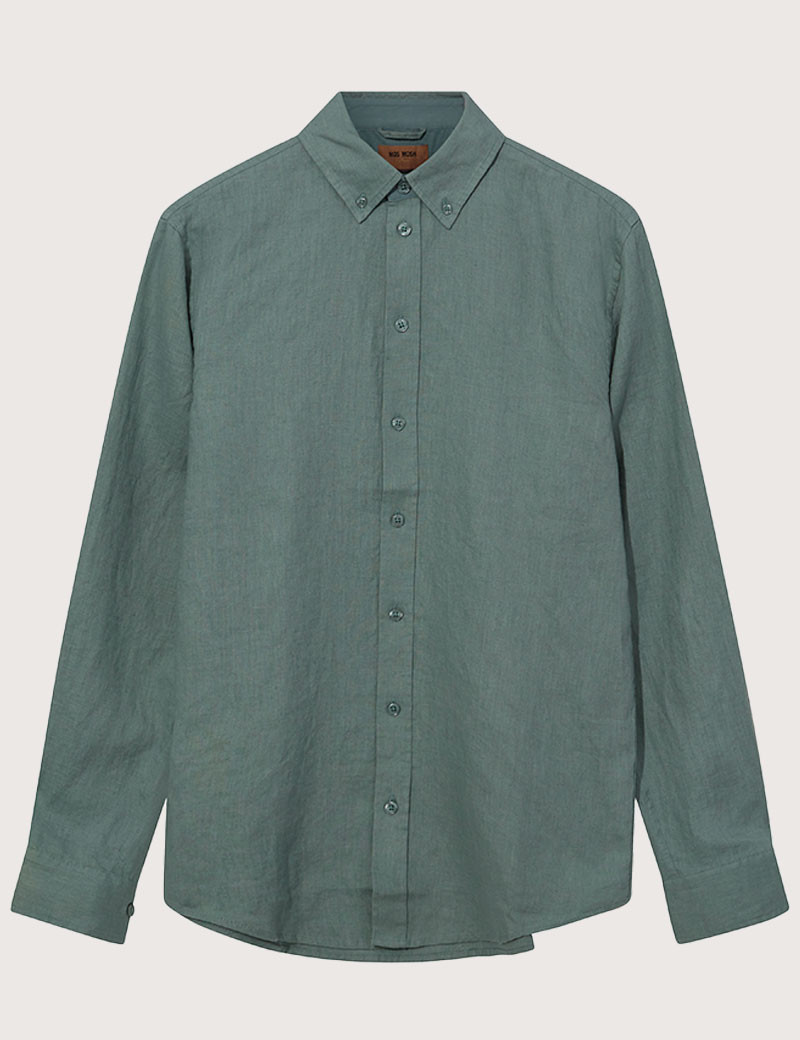 MOS MOSH CHEMISE HOMME MANCHES LONGUES EN LIN THEO KAKI