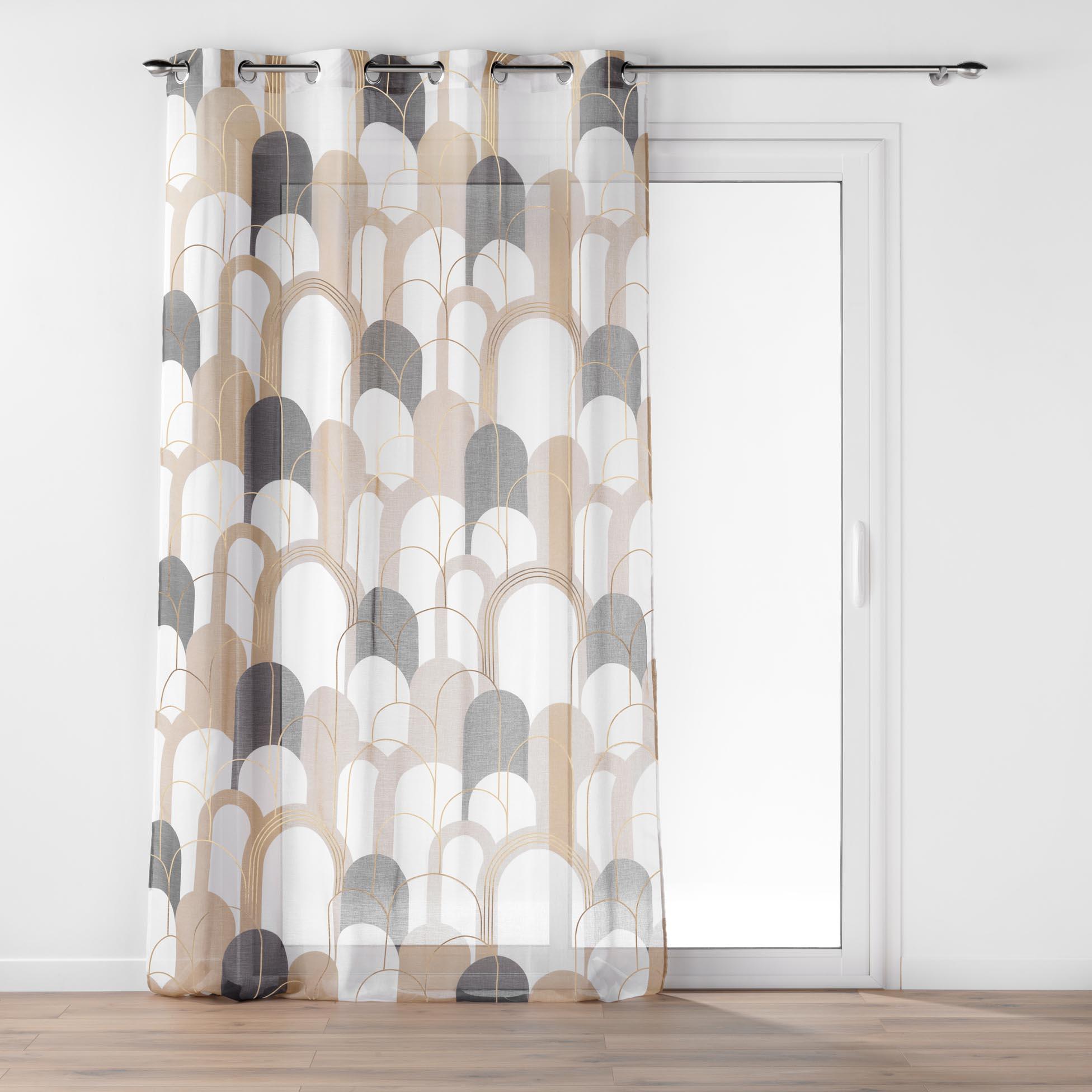 PANNEAU OEILLETS 140X240CM VOILE SABLE IMPRIME METAL DENALI