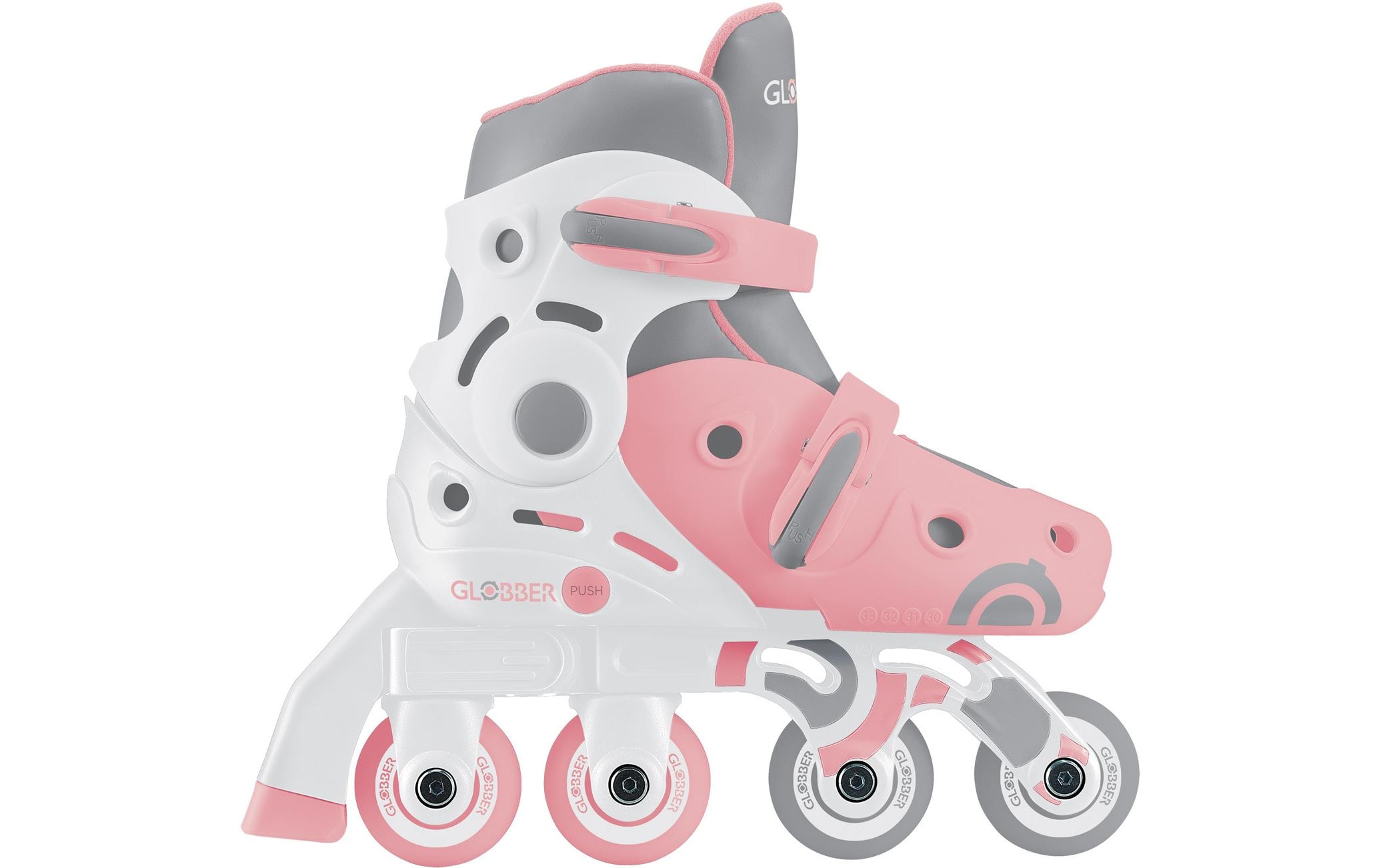 Inline-Skates 2 in 1 Gr. 30-33, Pastel PinkAnpassbare Skates