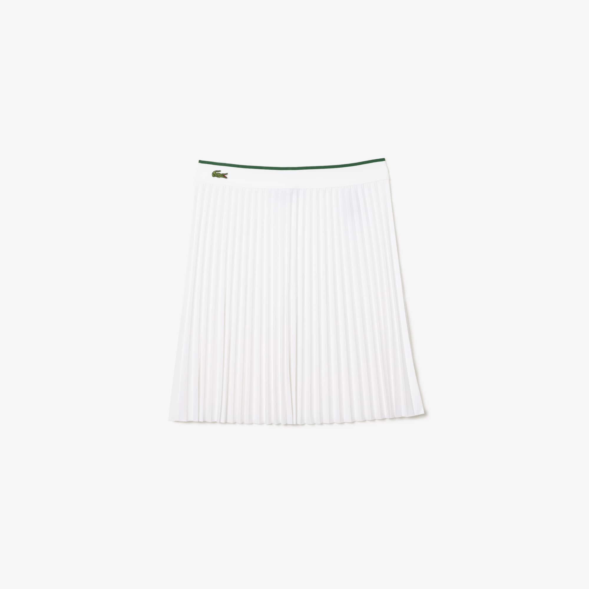 Jupe courte plissée avec ceinture élastiquée Robes & Jupes - Blanc - Lacoste - Femme