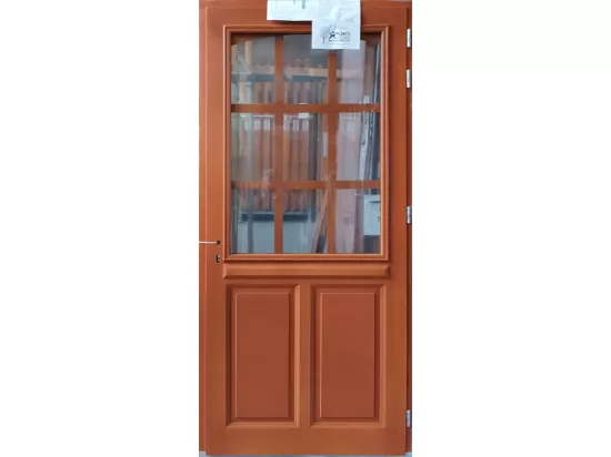 Porte D'Entrée Bois Vitrée, Agatha, H,215Xl,90 P,Gauche Cote Tableau