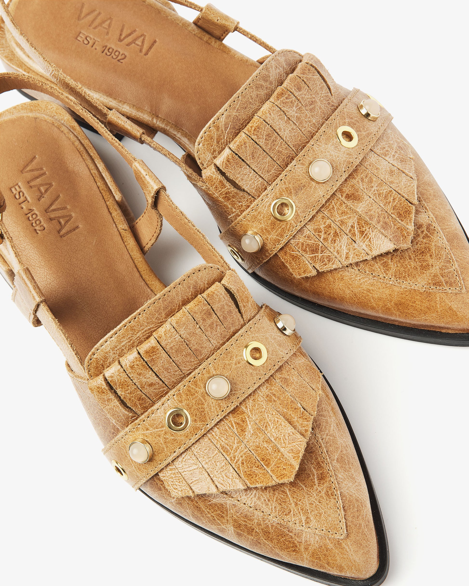 VIA VAI cognac slingbacks Jazz Tammi