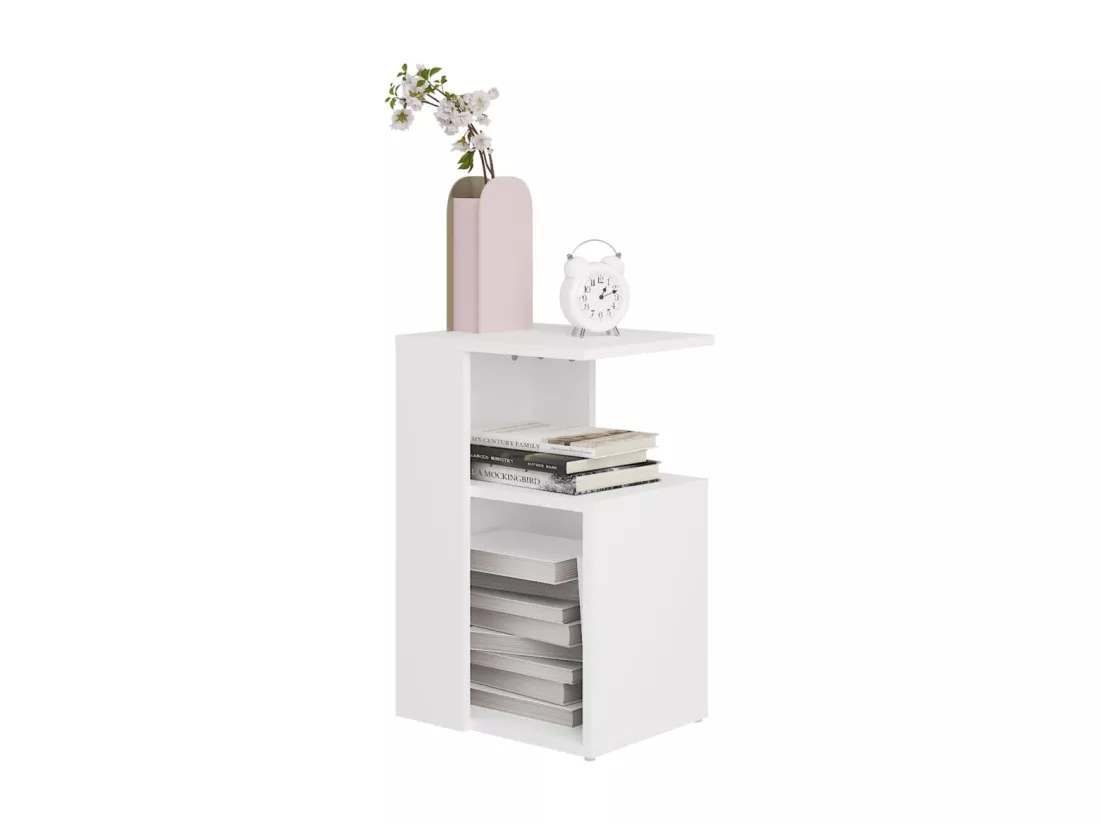 Table d'appoint Blanc 36x30x56 cm Aggloméré