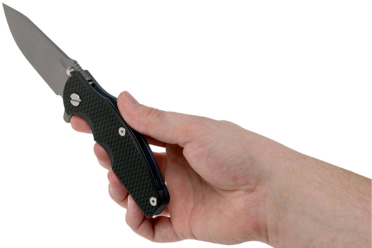 Rick Hinderer Jurassic Slicer Battle Blue Black G10 CPM 20CV zakmes