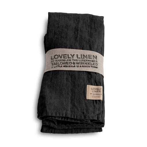 Lovely Linen 4-pak Servietter, Dark Grey, 45x45 cm