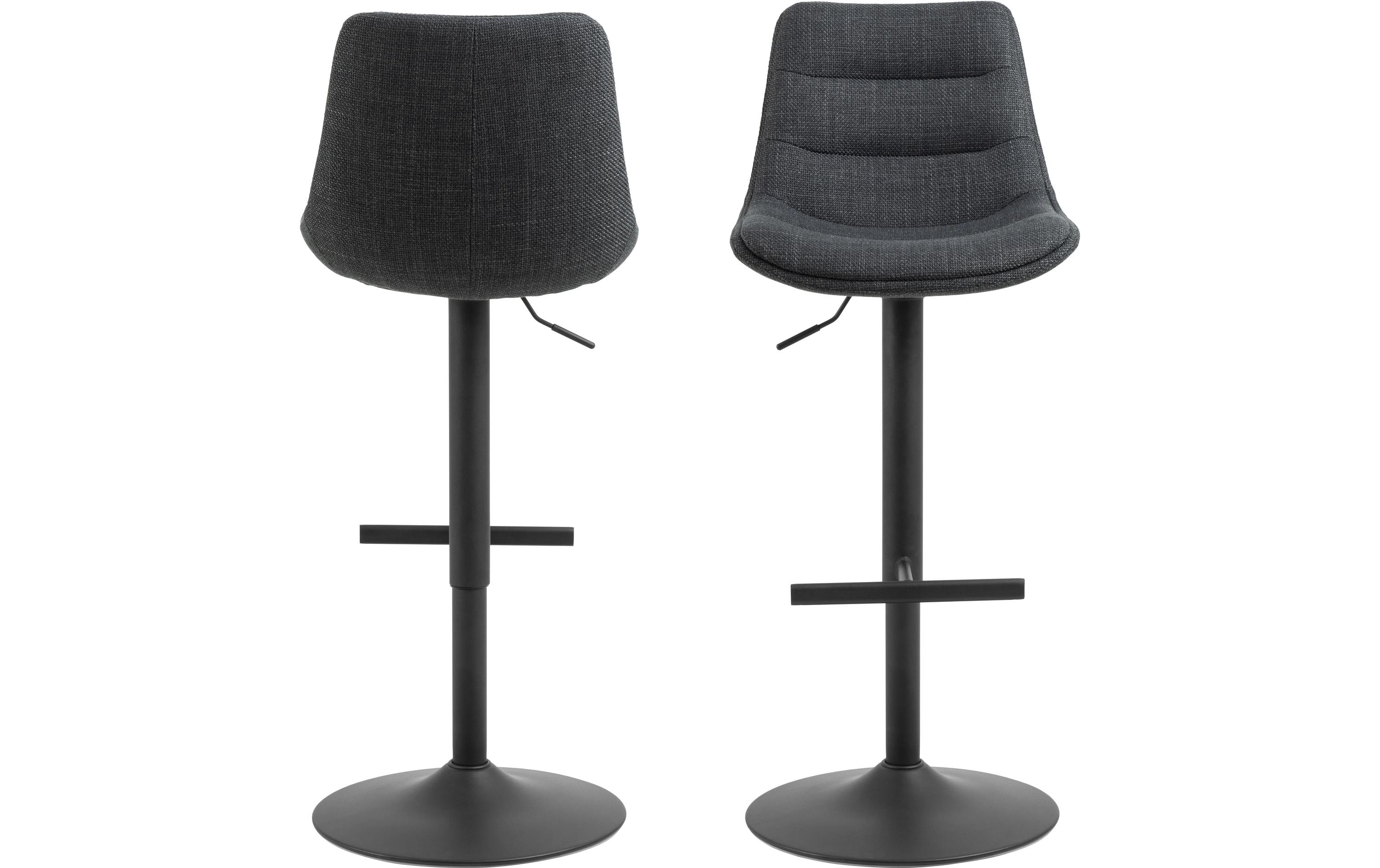 Barhocker Adisa 2 Stück, 47 x 95 cm, Dunkelgrau<br>Höhenverstellbare Barstühle für entspannte Momente zu Hause