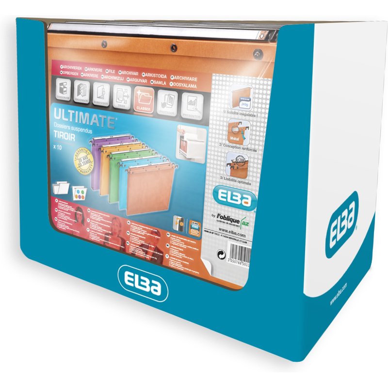 10 Dossier Susp Elba Ultimate Azo D15/30A4 Kraft Orange