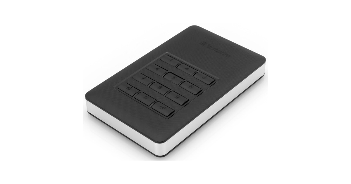VerbatimStore 'n' Go met toetsbediening, 1 TB externe harde schijf  (Zwart/zilver, USB 3.1 Gen 1 / USB C)