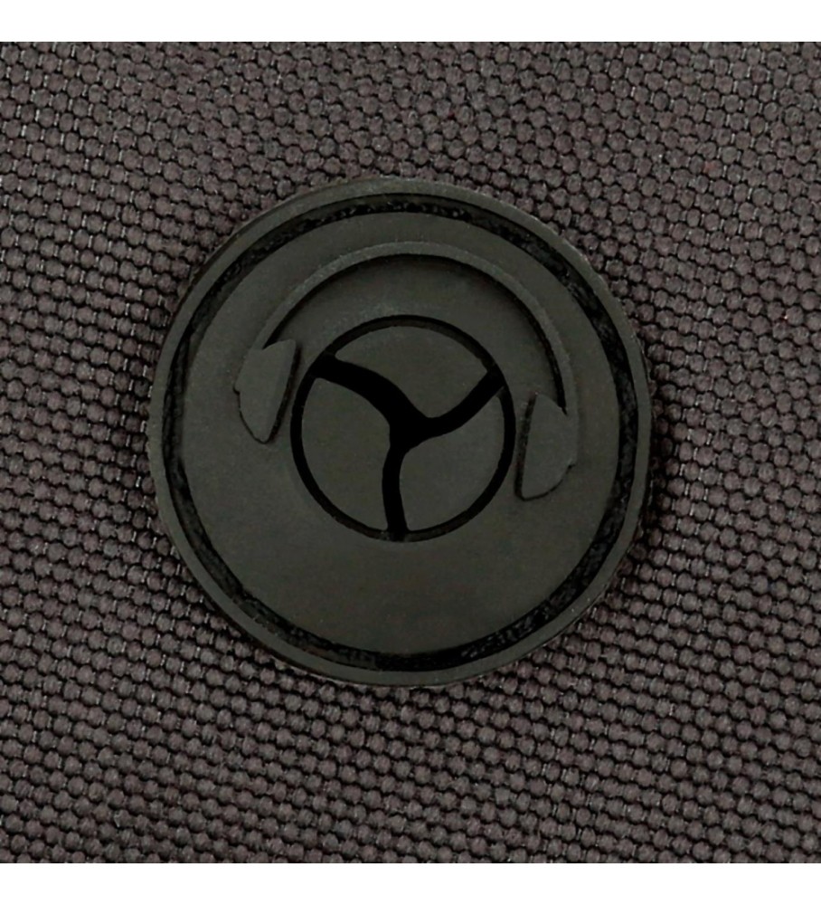 Mochila para laptop adaptável Pepe Jeans Cody com dois compartimentos e rodinhas, preta.
