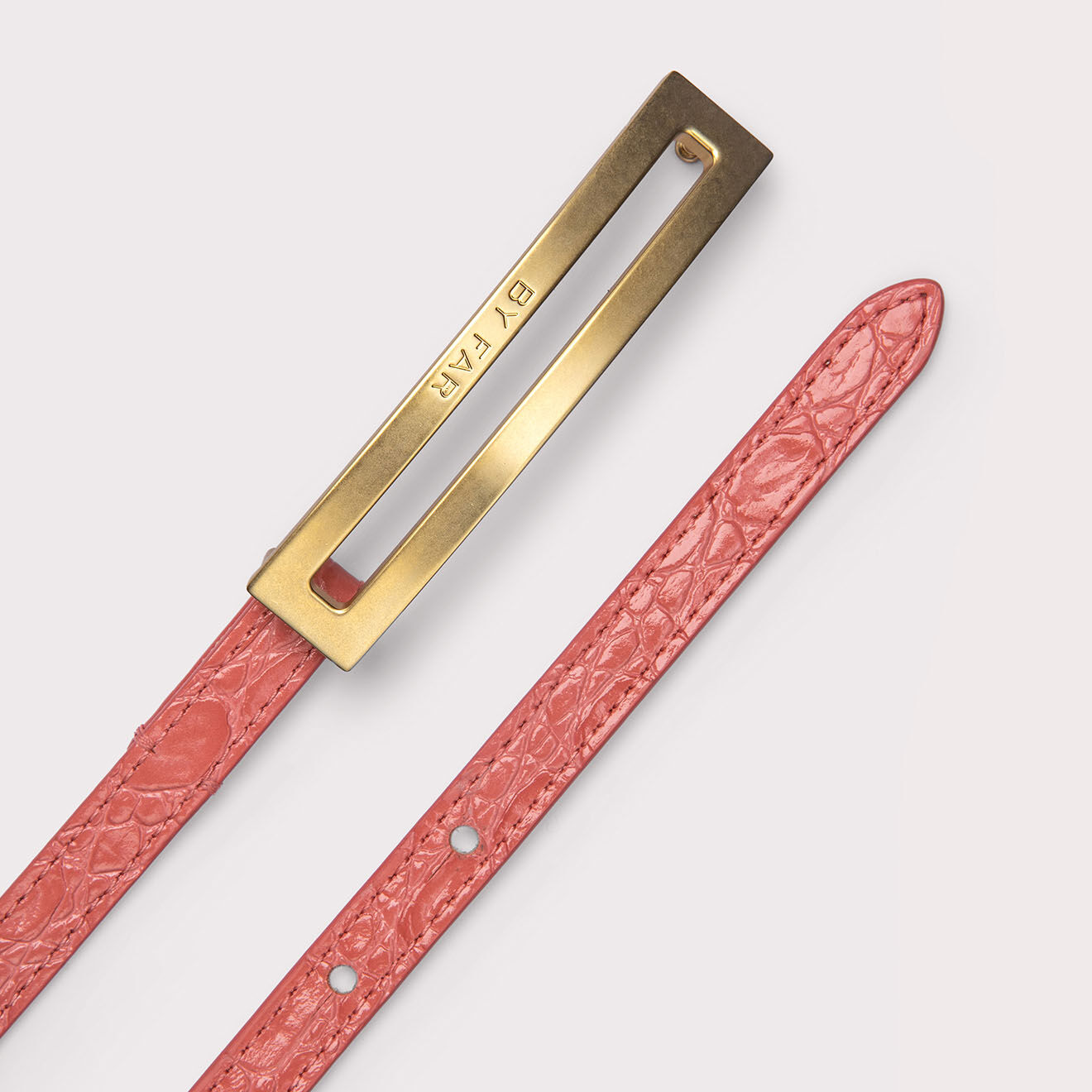 By Far Ceinture en Cuir Ling orange