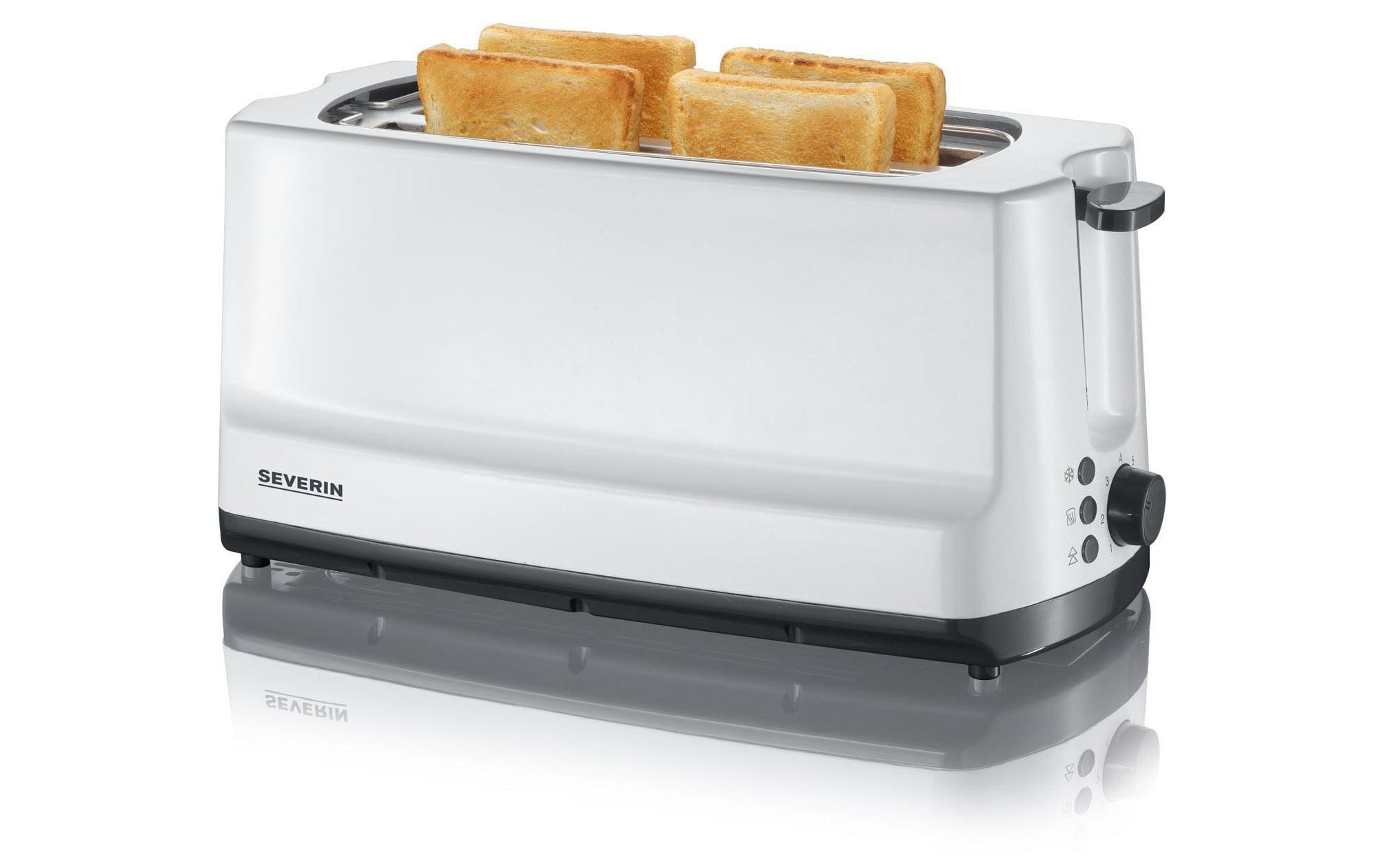 Toaster AT 2234 Weiss/SchwarzLangschlitz Toaster, Weiss/Schwarz